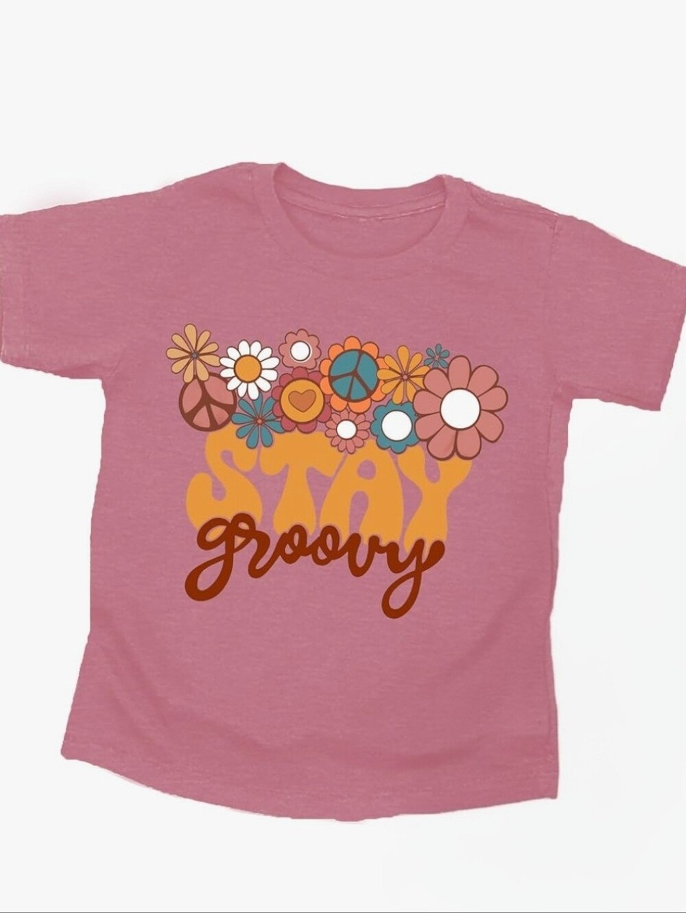 🍒🍒 Dark Pink 'Stay Groovy' Kids Tee